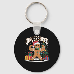 Gingershred Funny Gingerbread Bodybuilding Christm Key Ring