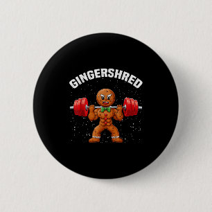 Gingershred Funny Gingerbread Man Gym Bodybuilding 6 Cm Round Badge