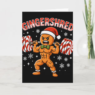 Gingershred Funny Gingerbread Man Gym Bodybuilding Card