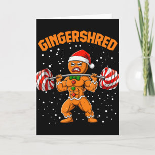 Gingershred Funny Gingerbread Man Gym Bodybuilding Card