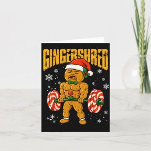 Gingershred Funny Gingerbread Man Gym Bodybuilding Card
