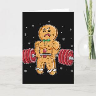 Gingershred Funny Gingerbread Man Gym Bodybuilding Card