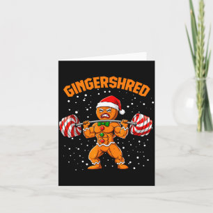 Gingershred Funny Gingerbread Man Gym Bodybuilding Card