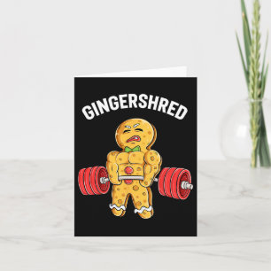 Gingershred Funny Gingerbread Man Gym Bodybuilding Card