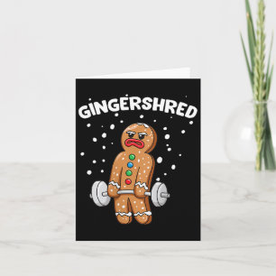 Gingershred Funny Gingerbread Man Gym Bodybuilding Card