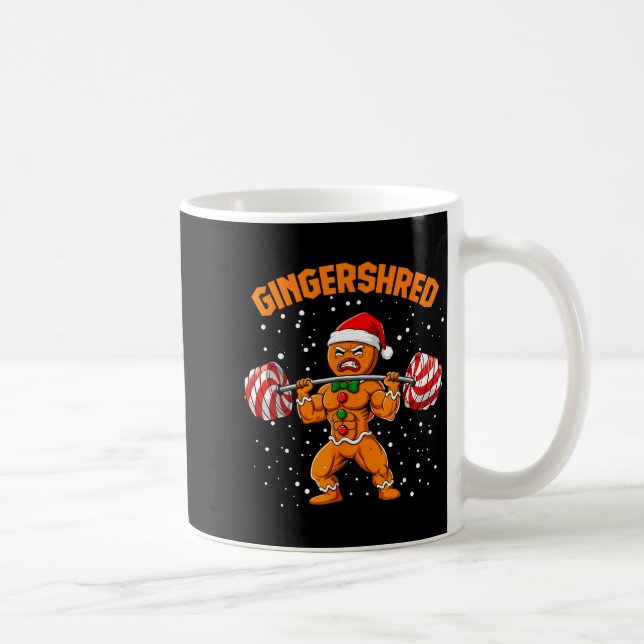 Gingershred Funny Gingerbread Man Gym Bodybuilding Coffee Mug (Right)