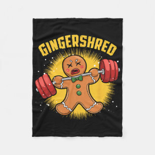 Gingershred Funny Gingerbread Man Gym Bodybuilding Fleece Blanket