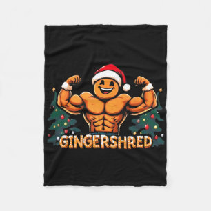 Gingershred Funny Gingerbread Man Gym Bodybuilding Fleece Blanket