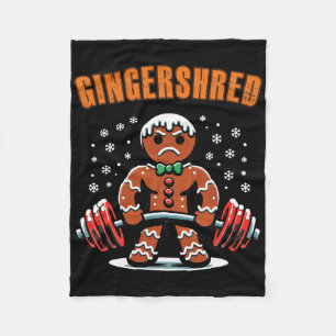 Gingershred Funny Gingerbread Man Gym Bodybuilding Fleece Blanket