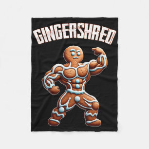 Gingershred Funny Gingerbread Man Gym Bodybuilding Fleece Blanket