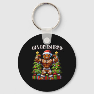 Gingershred Funny Gingerbread Man Gym Bodybuilding Key Ring