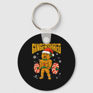 Gingershred Funny Gingerbread Man Gym Bodybuilding Key Ring