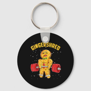 Gingershred Funny Gingerbread Man Gym Bodybuilding Key Ring