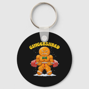 Gingershred Funny Gingerbread Man Gym Bodybuilding Key Ring