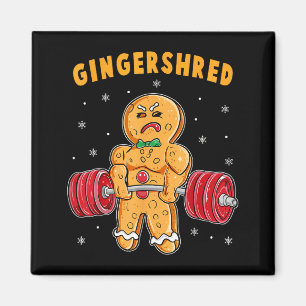 Gingershred Funny Gingerbread Man Gym Bodybuilding Magnet