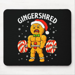 Gingershred Funny Gingerbread Man Gym Bodybuilding Mouse Pad