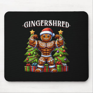 Gingershred Funny Gingerbread Man Gym Bodybuilding Mouse Pad