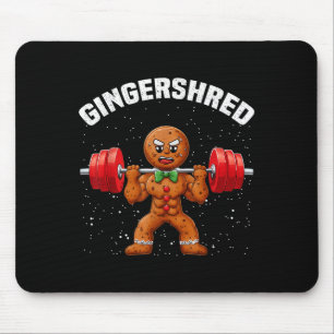 Gingershred Funny Gingerbread Man Gym Bodybuilding Mouse Pad