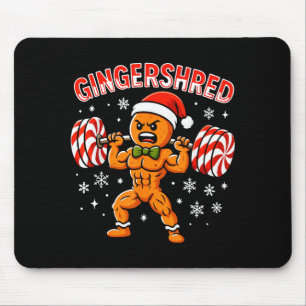 Gingershred Funny Gingerbread Man Gym Bodybuilding Mouse Pad