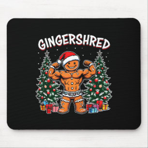 Gingershred Funny Gingerbread Man Gym Bodybuilding Mouse Pad