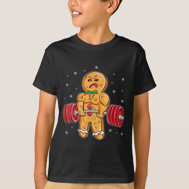 Gingershred Funny Gingerbread Man Gym Bodybuilding T-Shirt (Front)