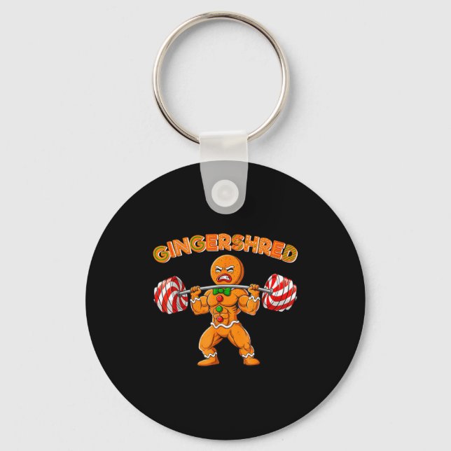 Gingershred Funny Men Gym Bodybuilding Gingerbread Key Ring (Front)