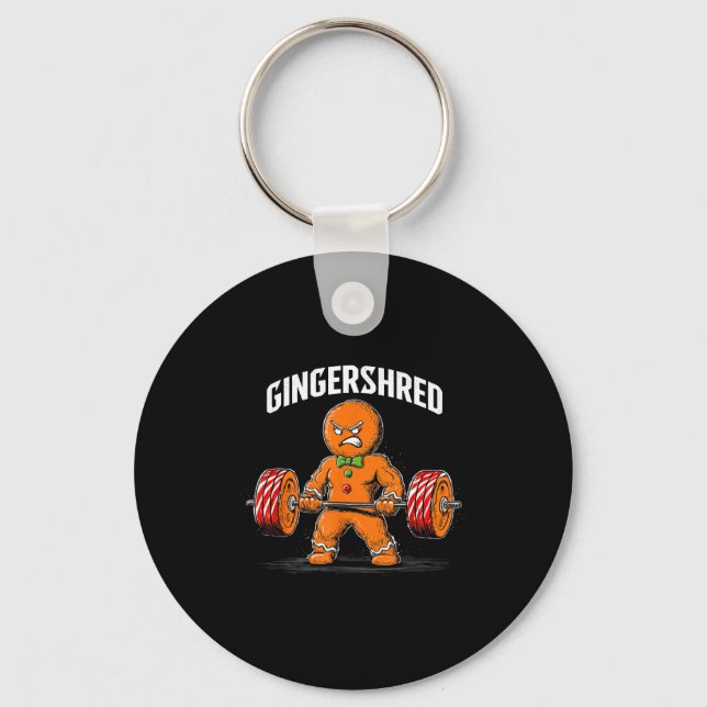 Gingershred Gingerbread Christmas Workout Gym Ging Key Ring (Front)