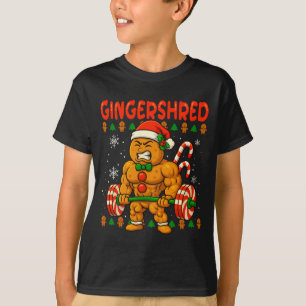 Gingershred Gingerbread Lifting Funny Christmas Gy T-Shirt