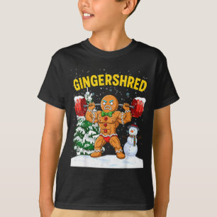 Gingershred Gingerbread Man Bodybuilding Christmas T-Shirt