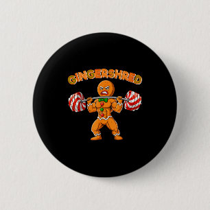 Gingershred Gingerbread Workout Pjs Christmas Xmas 6 Cm Round Badge