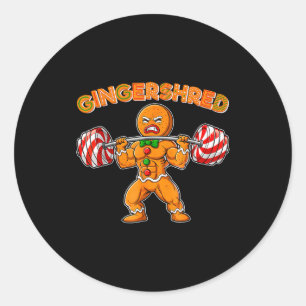Gingershred Gingerbread Workout Pjs Christmas Xmas Classic Round Sticker
