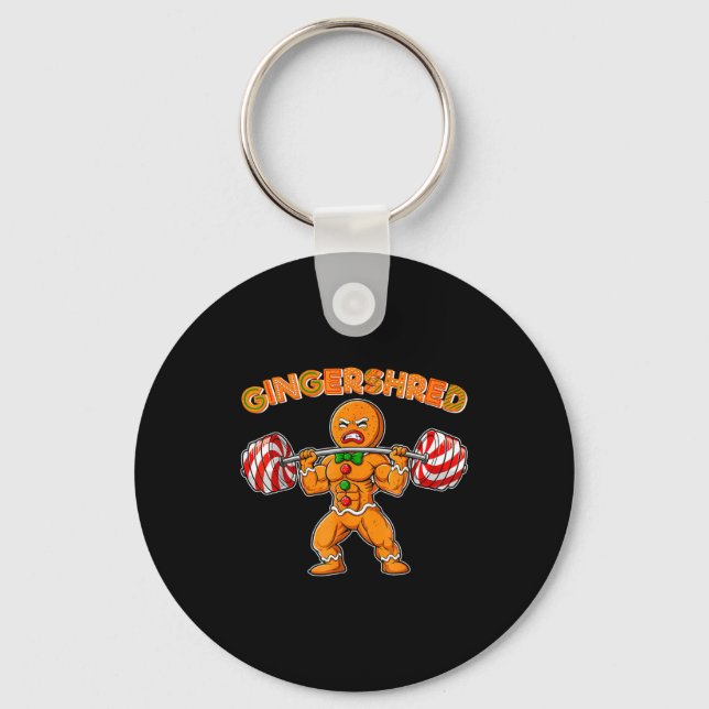 Gingershred Gingerbread Workout Pjs Christmas Xmas Key Ring (Front)