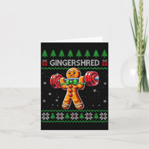 Gingershred Gym Christmas Ugly Sweater Gingerbread Card