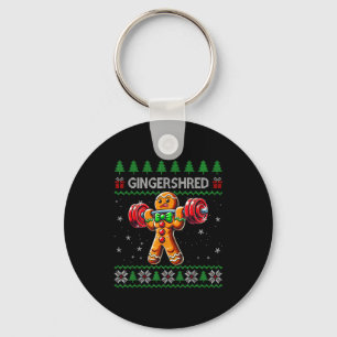 Gingershred Gym Christmas Ugly Sweater Gingerbread Key Ring