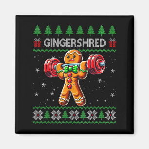 Gingershred Gym Christmas Ugly Sweater Gingerbread Magnet