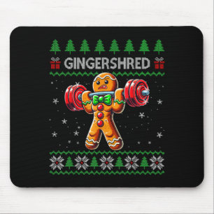 Gingershred Gym Christmas Ugly Sweater Gingerbread Mouse Pad