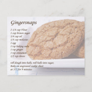 Gingersnaps Recipe Postcard
