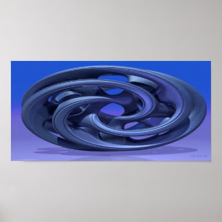 Gingezel Abstract 330 A 3D Sculpture in blue Poster