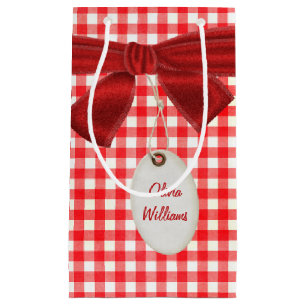 Gingham and Bow Small Gift Bag