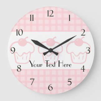 Gingham and Cupcake Clock with Numbers