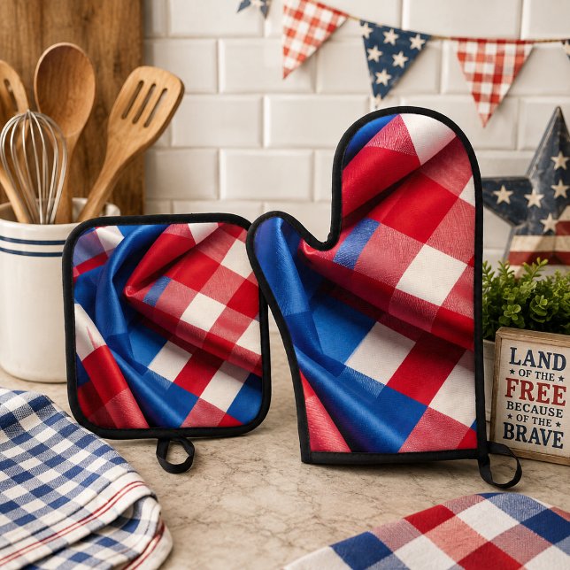 Gingham and Glory Oven Mitt & Pot Holder Set (Creator Uploaded)