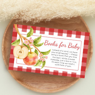 Gingham Apple of Our Eye Baby Shower Book for Baby Enclosure Card