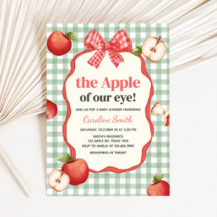 Gingham Apple of our Eye Baby Shower Invitation