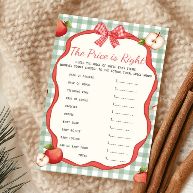 Gingham Apple of Our Eye The Price Is Right Game (Apple of Our Eye Baby Shower The Price Is Right Game)
