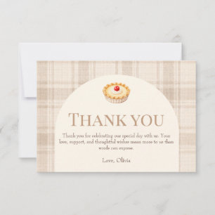 Gingham Autumn Little Cutie Pie Thank You Card