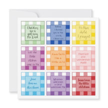 Gingham Baby Birth announcement Faith based