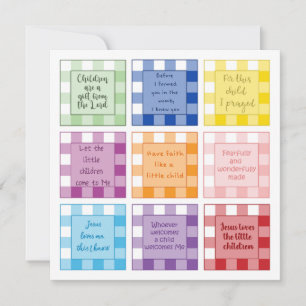 Gingham Baby Birth announcement Faith based