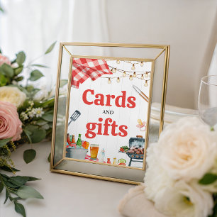 Gingham Baby-Q Cards and Gifts Sign