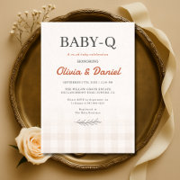 Gingham Baby Q Rustic Couples Baby Shower 