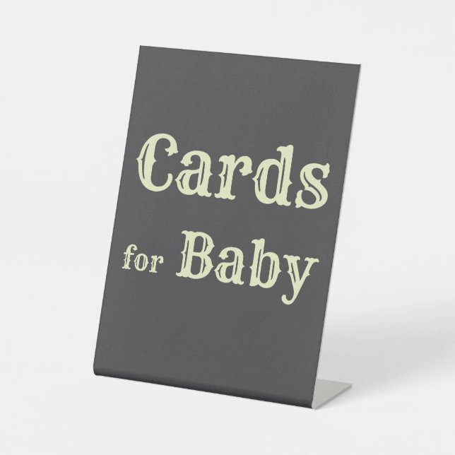 Gingham baby shower Cards for Baby sign (Front)